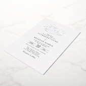 Verfijnde Geborstelde Monogram Bruiloft Folie Uitnodiging (Gedraaid)