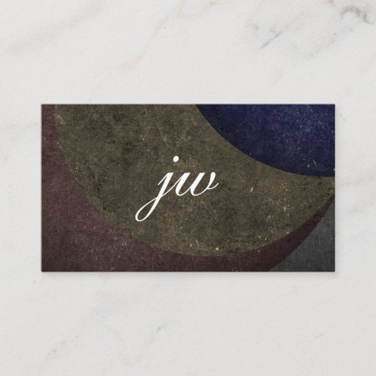Verfijnde gekleurde textuur met monogram visitekaartje (Voorkant)