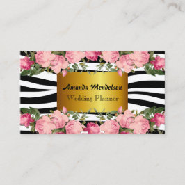 Verfijnde gestreepte strepen en rozen visitekaartje