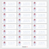 Verfijnde Ginger Jar Red Bow Vakantiekaarten Adres Sticker (Vel)