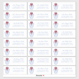 Verfijnde Ginger Jar Red Bow Vakantiekaarten Adres Sticker