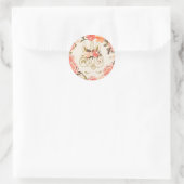 Verfijnde Glitterende Eenhoorn Waterverf Bloemen Ronde Sticker (Tas)