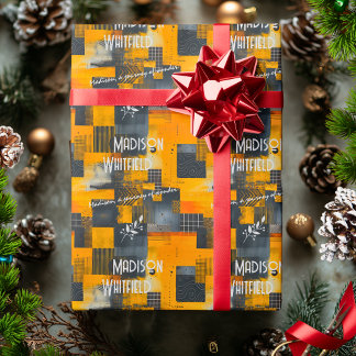 Verfijnde gouden accenten met abstract ontwerp cadeaupapier