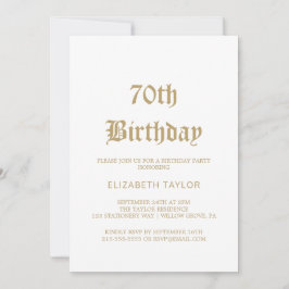 Verfijnde Gouden Calligrafie 70e Verjaardag Kaart