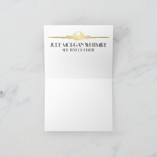 Verfijnde Gouden en Zwarte Kantoorbehoeften Bedankkaart (Binnen)