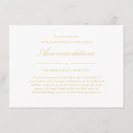 Verfijnde gouden kant bruiloft accommodatie informatiekaartje