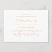 Verfijnde gouden kant bruiloft accommodatie informatiekaartje (Voorkant)