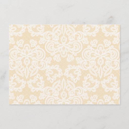 Verfijnde gouden kant bruiloft accommodatie informatiekaartje (Achterkant)