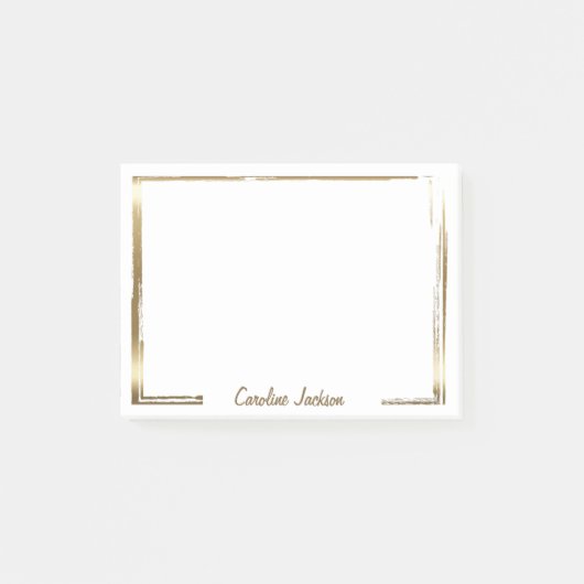 Verfijnde gouden lijst gepersonaliseerd post-it® notes (Voorkant)