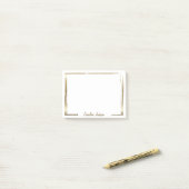 Verfijnde gouden lijst gepersonaliseerd post-it® notes (Op bureau)