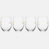 Verfijnde Gouden Moeder Vader van Bruid Groom Wijnglas Zonder Voet (Links)