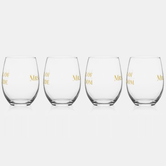 Verfijnde Gouden Moeder Vader van Bruid Groom Wijnglas Zonder Voet (Links)