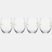 Verfijnde Gouden Moeder Vader van Bruid Groom Wijnglas Zonder Voet (Rechts)