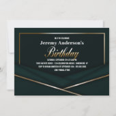 Verfijnde Green Gold Birthday Party Kaart (Voorkant)