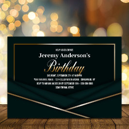 Verfijnde Green Gold Birthday Party Kaart