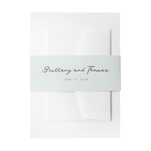 Verfijnde Grijze Minimalistische Kalligrafie Uitnodigingen Wikkel