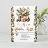 Verfijnde groene en gouden vakantie kaart (Staand voorkant)