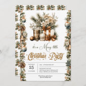 Verfijnde groene en gouden vakantie kaart (Voorkant / Achterkant)