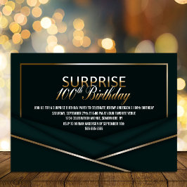 Verfijnde groene gouden 100e verrassingsdag kaart