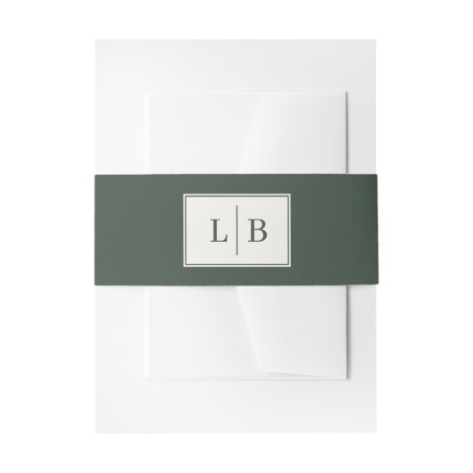 Verfijnde Groene Initialen Uitnodigingen Wikkel (Voorkant Voorbeeld)