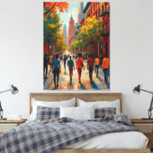 Verfijnde Harlem Renaissance Straat Canvas Afdruk (Insitu (Slaapkamer))