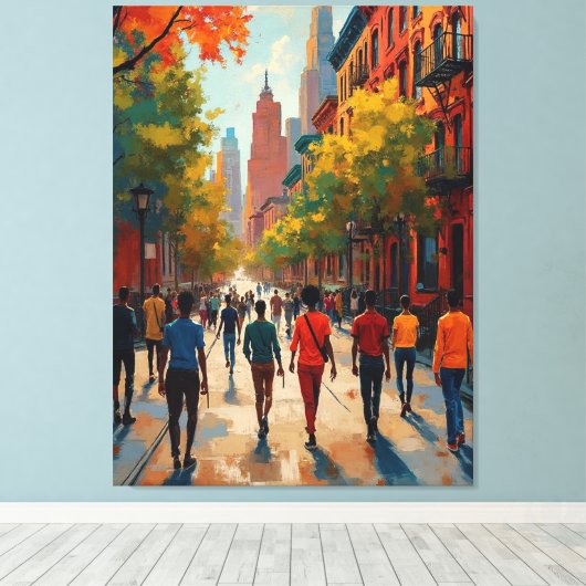 Verfijnde Harlem Renaissance Straat Canvas Afdruk (Insitu (Houten vloer))