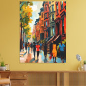 Verfijnde Harlem Renaissance-straat Canvas Afdruk (Insitu (Woonkamer))