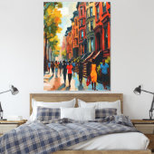 Verfijnde Harlem Renaissance-straat Canvas Afdruk (Insitu (Slaapkamer))