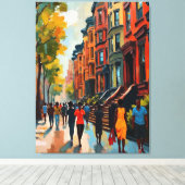 Verfijnde Harlem Renaissance-straat Canvas Afdruk (Insitu (Houten vloer))
