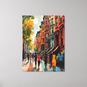 Verfijnde Harlem Renaissance-straat Canvas Afdruk