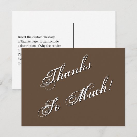 Verfijnde "Hartelijk dank!"-ansichtkaart Briefkaart (Voorkant / Achterkant)