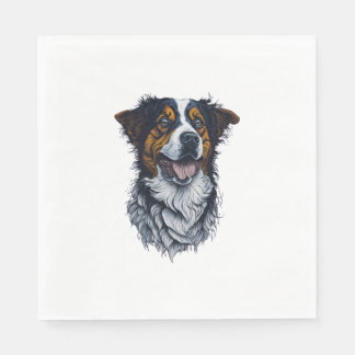 Verfijnde Hondenportretten Trendy Honden Kop Kunst Servet