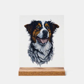 Verfijnde Hondenportretten Trendy Hondenkop Kunstz Acryl Bord