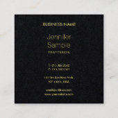 Verfijnde, hoogwaardige zwarte gouden Premium-teks Vierkante Visitekaartje (Achterkant)