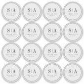 Verfijnde huwelijksgunst voor monogram sticker (Voorkant)