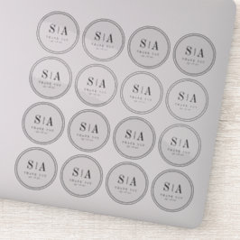 Verfijnde huwelijksgunst voor monogram sticker