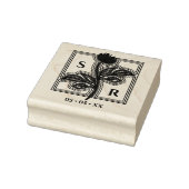 Verfijnde Initialen en datum van het huwelijk van  Rubberstempel (Stempel)