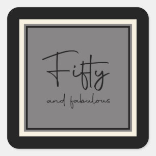Verfijnde kalligrafie voor script, vijftig en gewe vierkante sticker