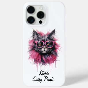 Verfijnde kat met glazen iPhone / iPad hoesje