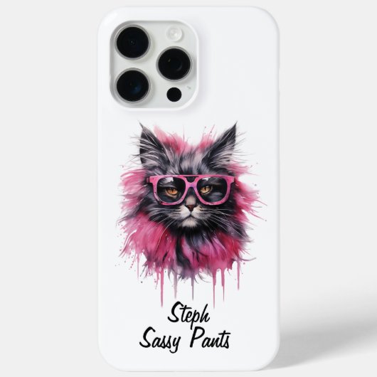Verfijnde kat met glazen iPhone / iPad hoesje (Achterkant)