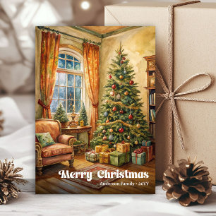 Verfijnde kerstkaart klassieke rode groene charme