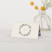 Verfijnde klassieke Violet Floral Wedding Plaatskaartje (Achterkant)