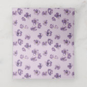 Verfijnde klassieke Violet Floral Wedding Plaatskaartje (Binnenkant ongevouwen)