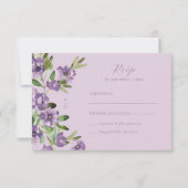 Verfijnde klassieke Violet Floral Wedding RSVP Kaartje (Voorkant)