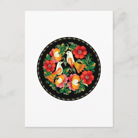 Verfijnde kunstvogels bloemen mooi decor briefkaart (Voorkant)