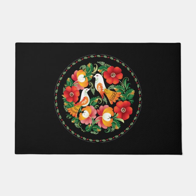 Verfijnde kunstvogels bloemen mooi decor deurmat (Voorkant)