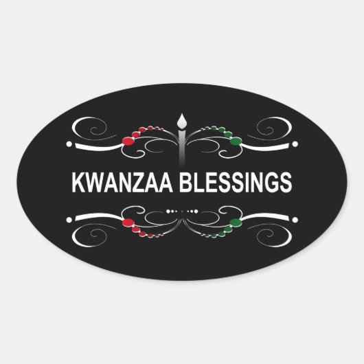 verfijnde kwanzaa zegeningen ovale sticker (Voorkant)