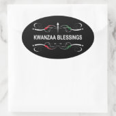 verfijnde kwanzaa zegeningen ovale sticker (Tas)