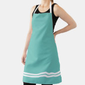 Verfijnde licht Blauwgroen Twin White Hem Racing S Schort (Insitu)