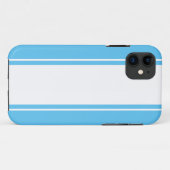 Verfijnde Licht Hemelsblauw Witte Racing Stripes Case-Mate iPhone Case (Achterkant (horizontaal))